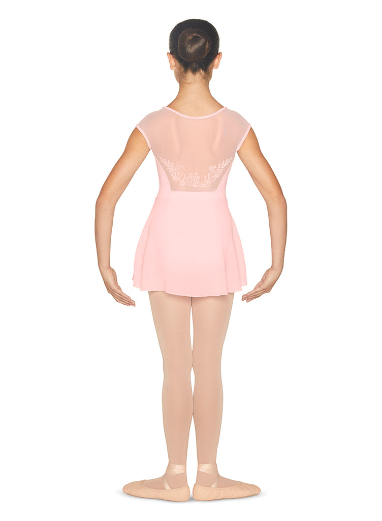 "Jezebel" Cap Sleeve Leotard with Attached Skirt - Child Size 4-6
