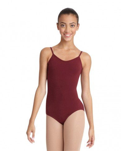 Adult V Neck Camisole Leotard (Burgundy) - Dancer's Wardrobe