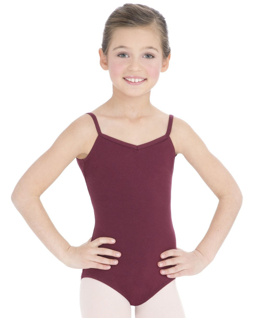 Child V-Neck Camisole Leotard (Burgundy) - Dancer's Wardrobe