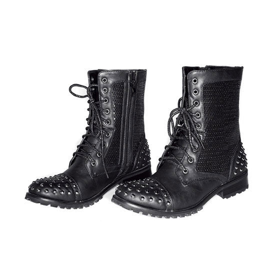 Adult Gia Mia Studded Combat Boot - Dancer's Wardrobe