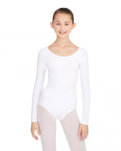 Adult Long Sleeve Leotard (White) - Dancer's Wardrobe