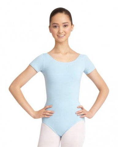 Adult Short Sleeve Leotard (Pastel Blue) - Dancer's Wardrobe